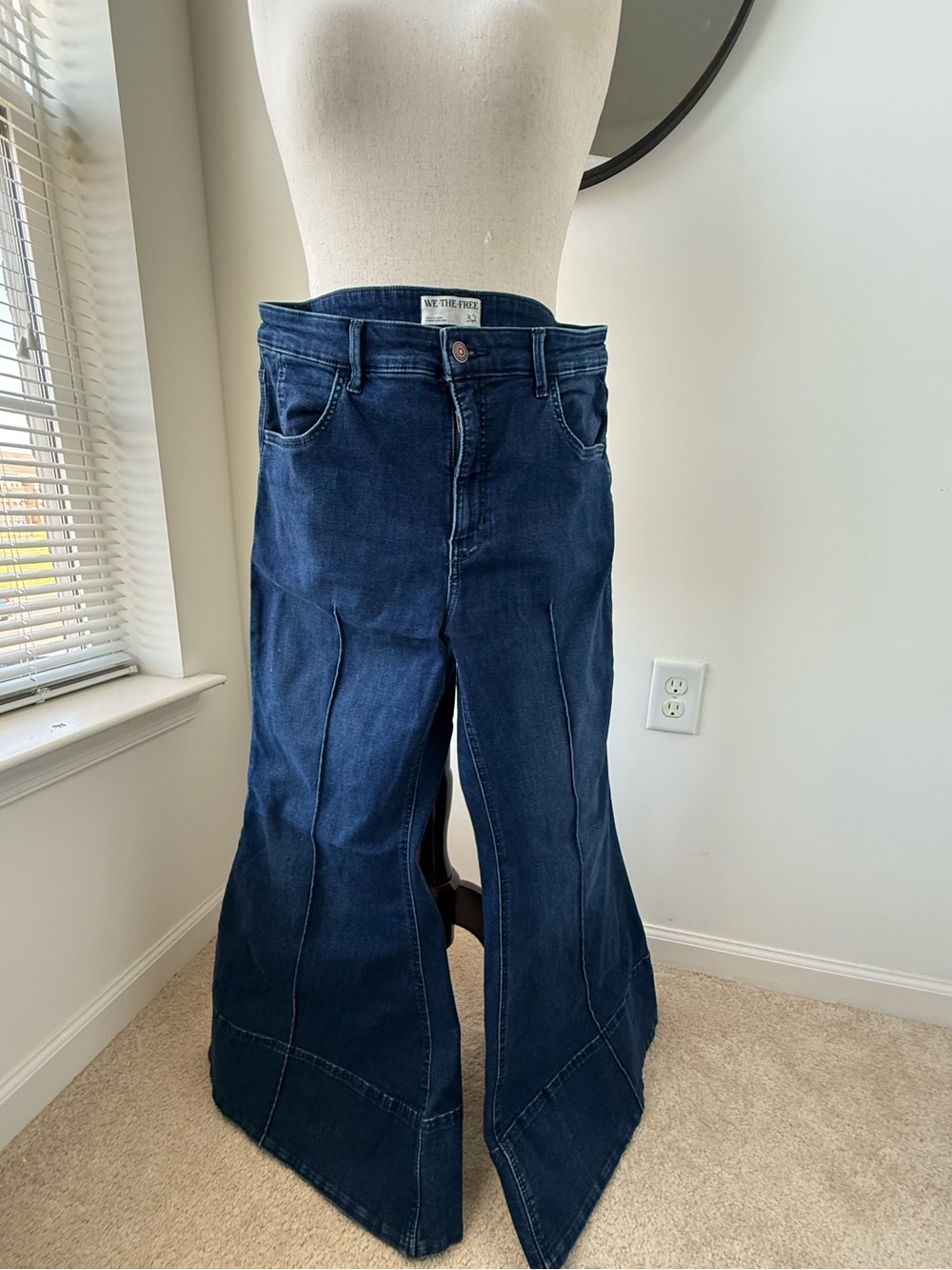 We The Free La Rosa Flared Ultramarine- Dark Indigo Wide-Leg Flare Jeans
